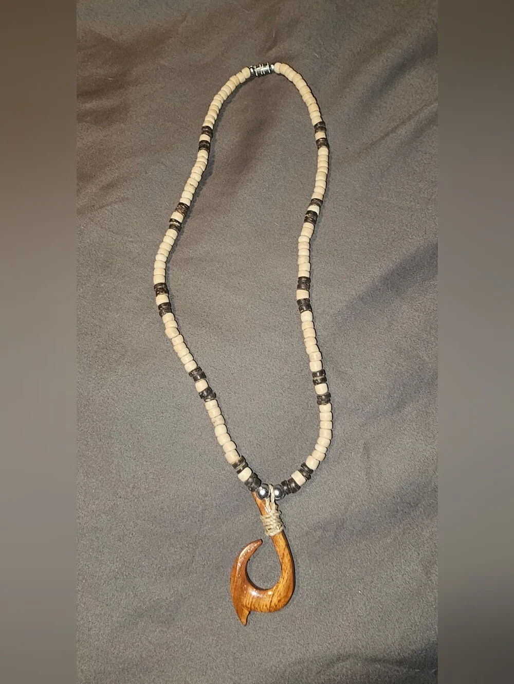 Handcrafted Brown Wood Fish Hook Pendant Necklace - Women Jewelry Maui Moana 18